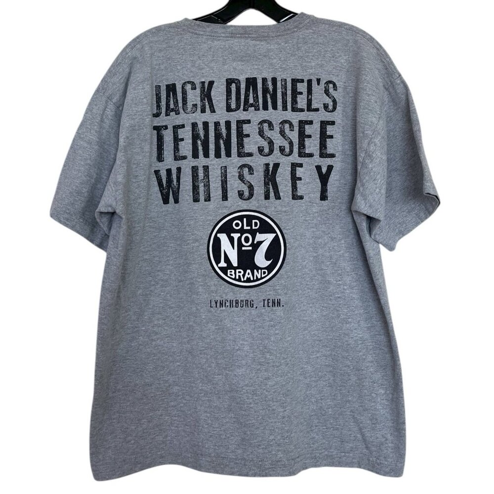 Jack Daniels T‎ Shirt Mens Size Gray Black Short Sleeve